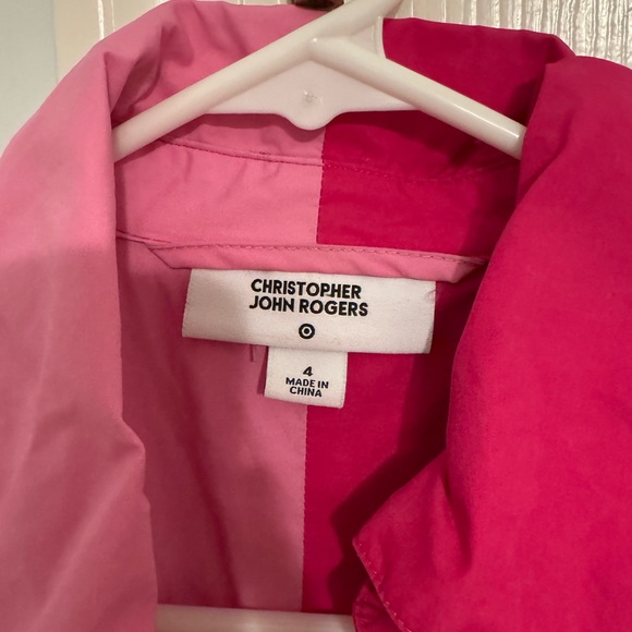 Christopher John Rogers Pink Colorblock Shirt size 4 Valentine colors - Picture 2 of 4